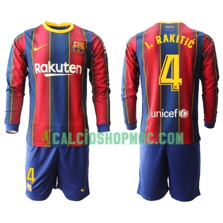FC Barcellona Ivan Rakitic 4 Bambino Maglia Prima 2020/2021 Manica Lunga (+ Pantaloncini)